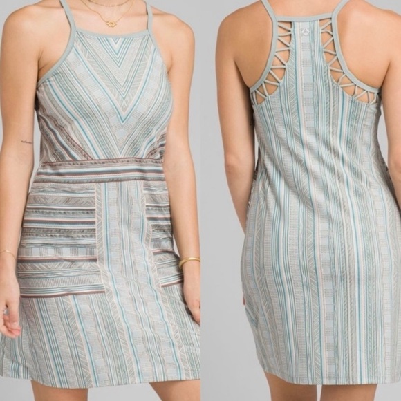 Prana Ardor Bodycon Dress | XS | Agave Samba Stretch | Activewear Travel Dress - Picture 3 of 7